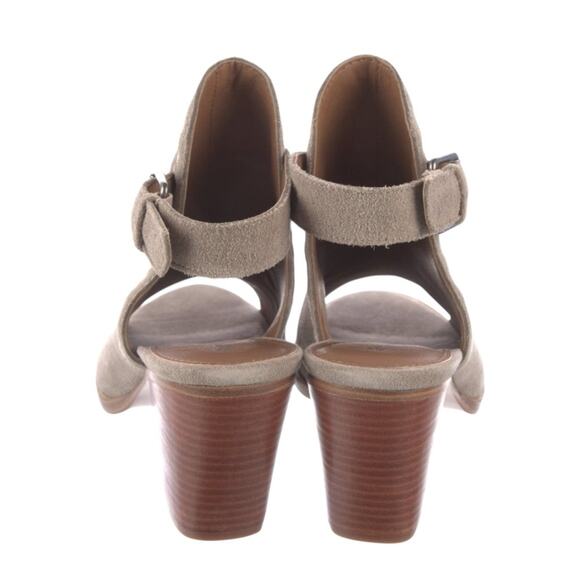 Frye Sandals Womens Size 9 Donna Slingback Block Heel Ash Suede Leather NIB - Picture 6 of 16